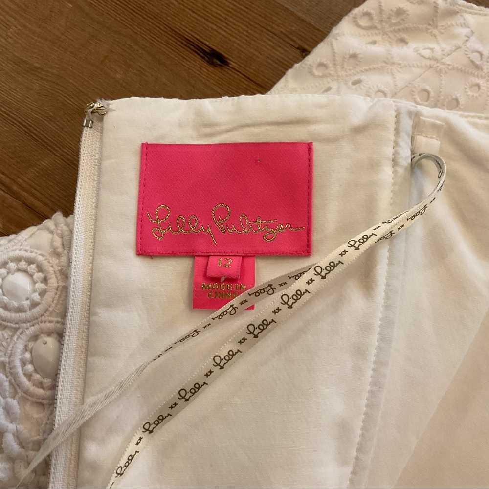 Lilly Pulitzer Marta Dress Resort White Petiteβ Diamond Eyelet - Picture 4 of 8